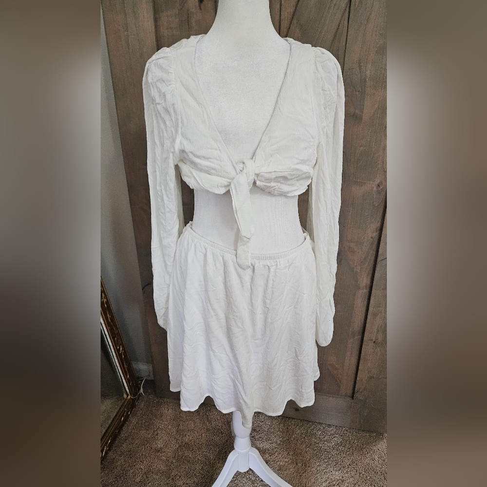 Dippin Daisy’s Marla Dress White Cutout Tie Front Mini Dress NWT XL - Picture 6 of 16